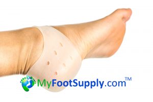 Gel Heel Protector, Gel heel sleeve, cracked heels, heel cracks, heel fissures, heel calluses, callused heels, callus heels, dry heels, painful heels, heel pain, heel protector,