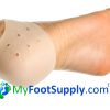 Gel heel sleeve, cracked heels, heel cracks, heel fissures, heel calluses, callused heels, callus heels, dry heels, painful heels, heel pain, heel protector,
